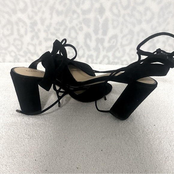 Gianni Bini Womens Keelin Black Suede Block Lace Up Heel Sandals Size 9M - Picture 7 of 7